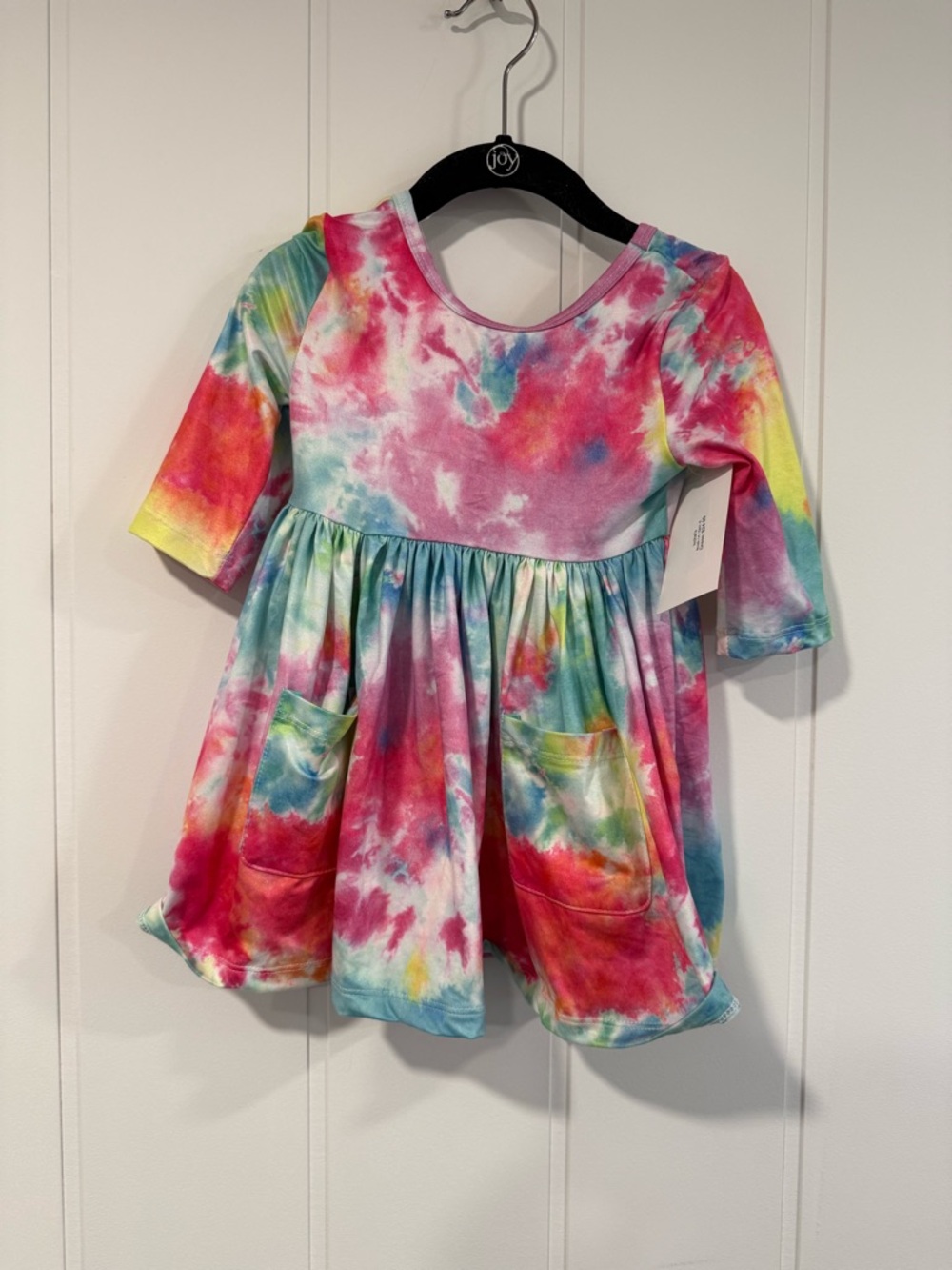 Mila & Rose Girls' Tie-Dye Short Sleeve Pocket Dress